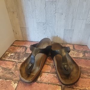 Birkenstock Gizeh Women's Leather Sandal - 11 inches Size 8.5-9 Black